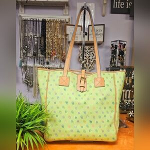 Dooney & Brouke Oversize Vintage Green Tote Bag